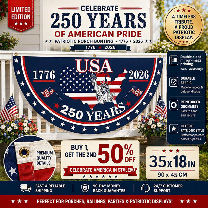 Flash Sale 60% OFF⭐Veteran Made - USA 250 YEARS COMMEMORATIVE BANNER