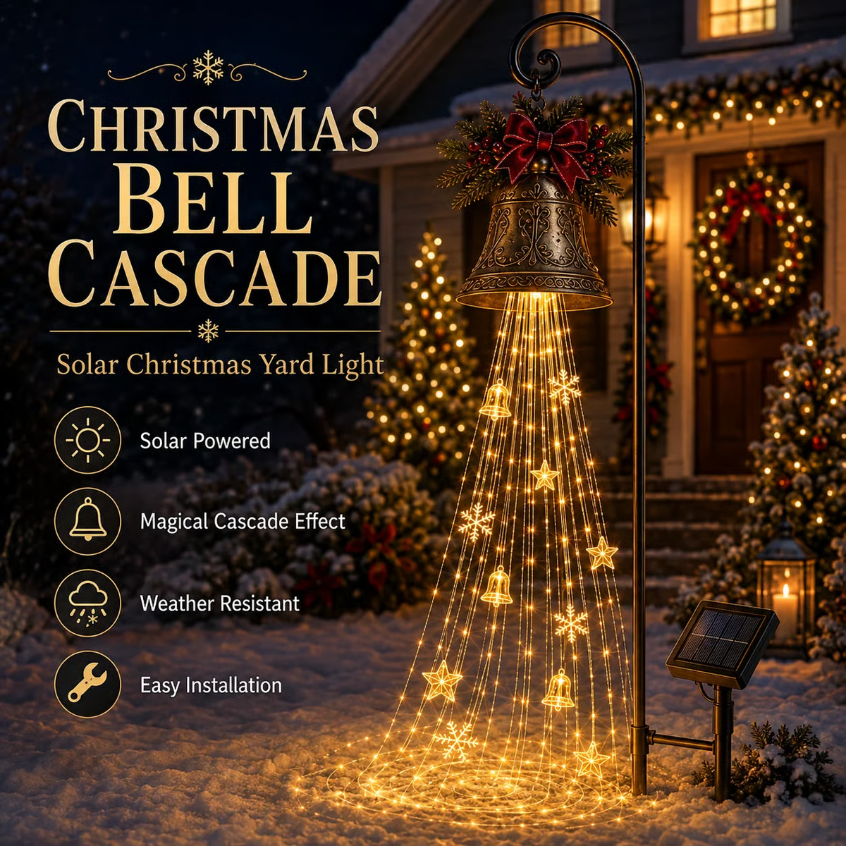 🎄Last day 49% OFF⛄Snowman Magic Fountain-Flowing Snowflake LED Christmas Garden Light❄️