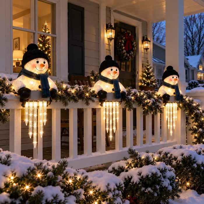 ⛄ Today 49% OFF - WinterGlow Snowman Icicle Light Decor
